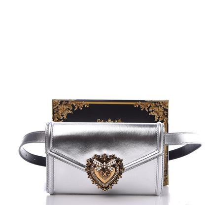 Dolce & Gabbana Metallic Agnello Vitello Devotion Belt Bag Silver 9 of 9