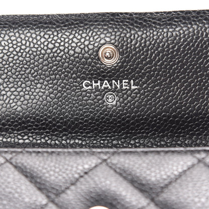 Chanel Caviar Quilted Large Gusset Flap Wallet Black 6 of 9