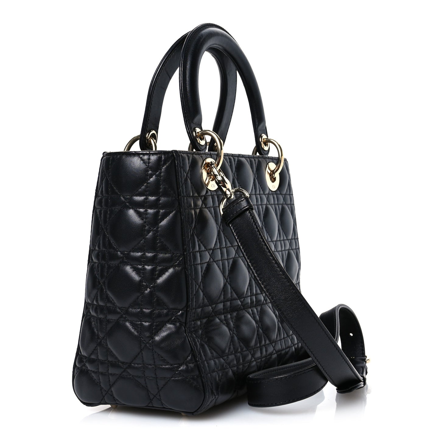 Lambskin Cannage Medium Lady Dior Black