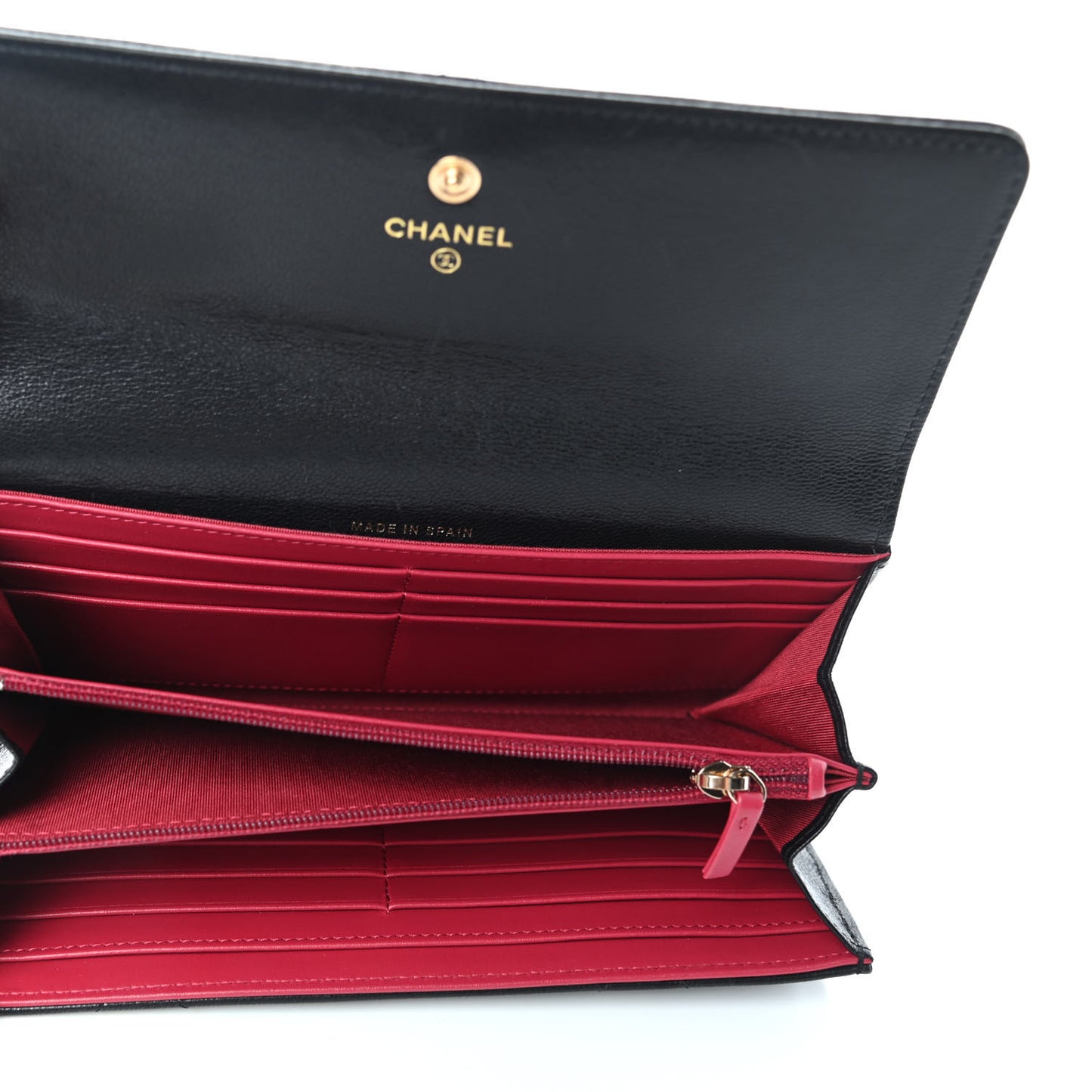 Lambskin Quilted Chanel 19 Flap Wallet Black
