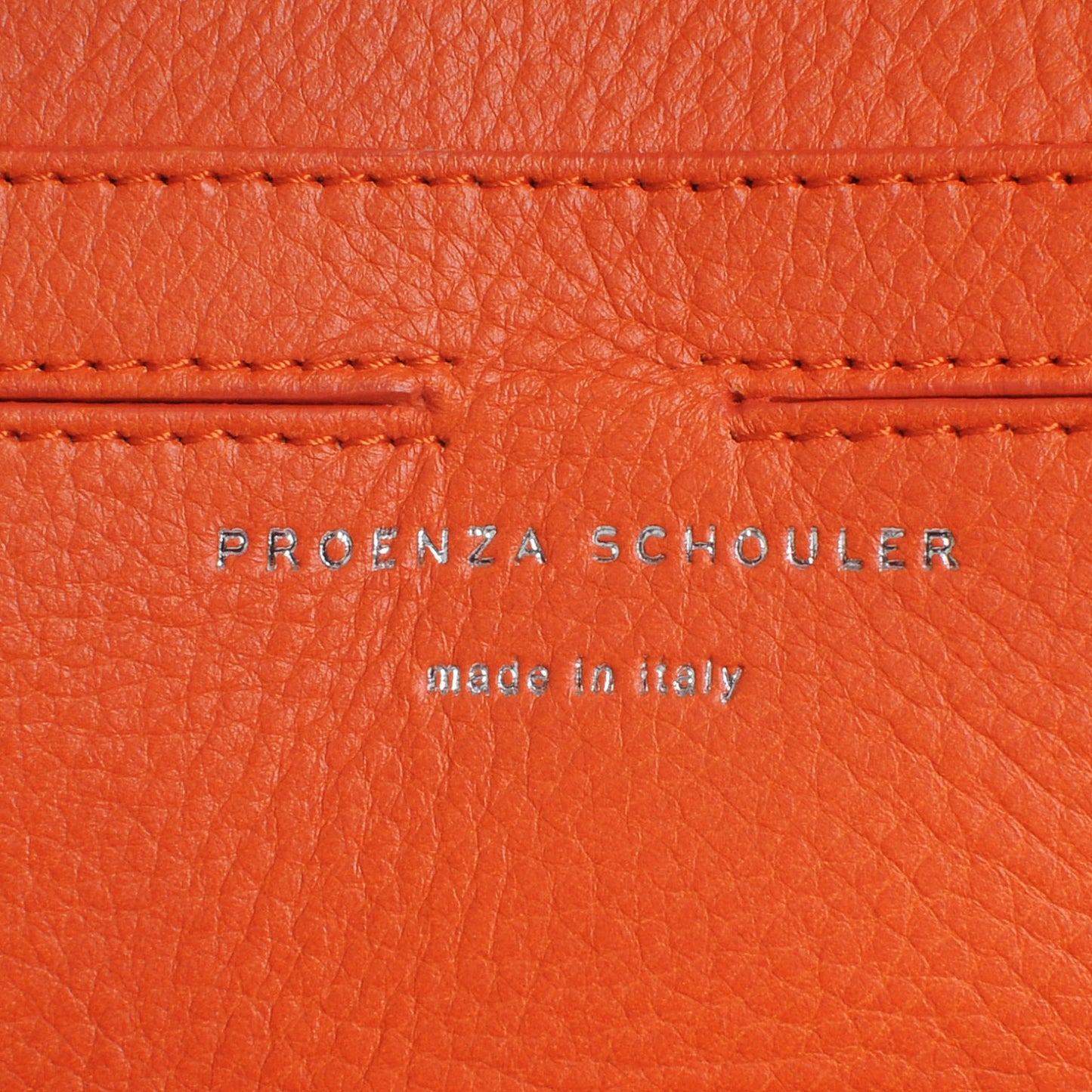 Textured Leather PS11 Wristlet Clutch Orange
