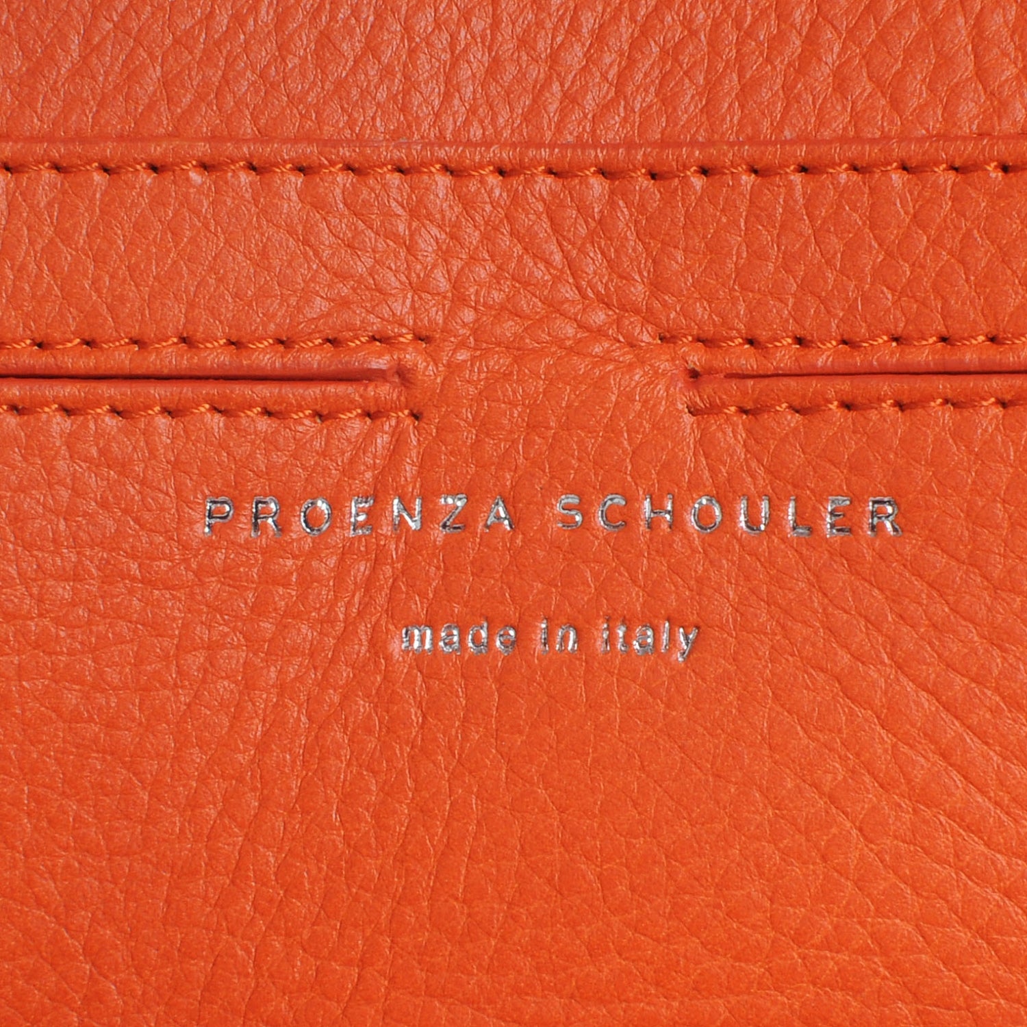 Proenza Schouler Textured Leather PS11 Wristlet Clutch Orange 5 of 8