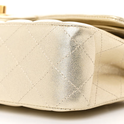 Chanel Metallic Lambskin Quilted Medium Double Flap Gold 10 of 11