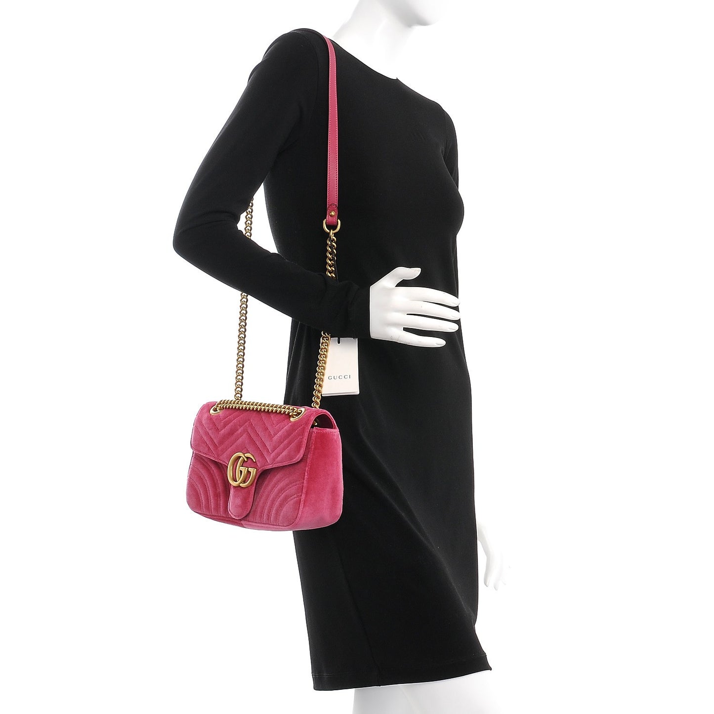 Velvet Matelasse Small GG Marmont Shoulder Bag Light Raspberry Rose