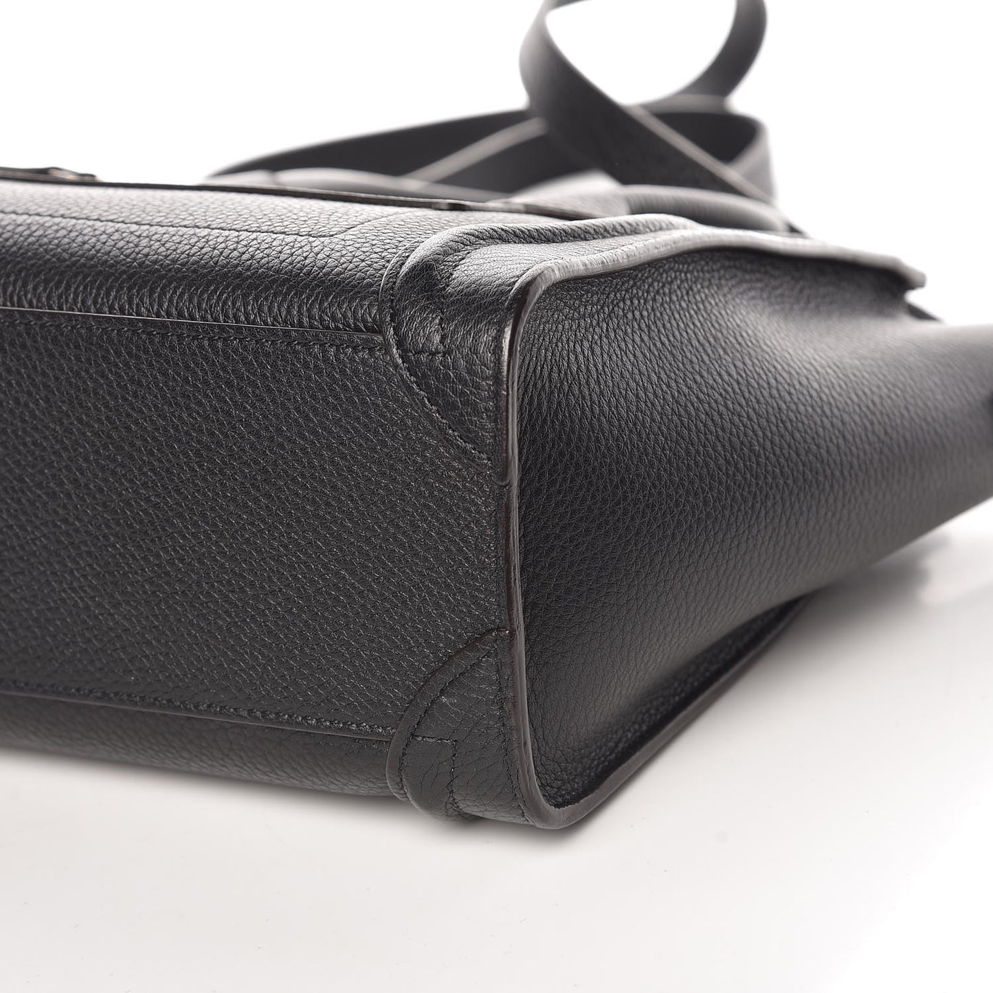 Drummed Calfskin Nano Luggage Black