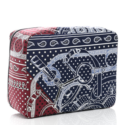 Hermes Silk Travelsilk Travel Cube Bordeaux Bleu Marine 4 of 10