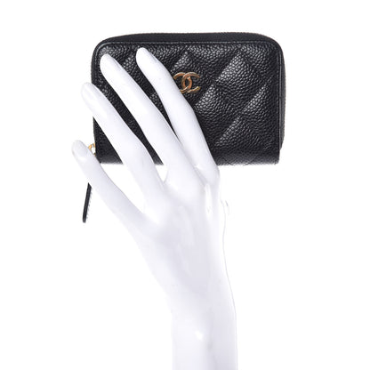 Chanel Caviar Quilted Zip Coin Purse Black 2 of 8