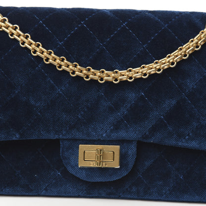 Chanel Velvet Quilted 2.55 Reissue 225 Flap Blue 11 of 12