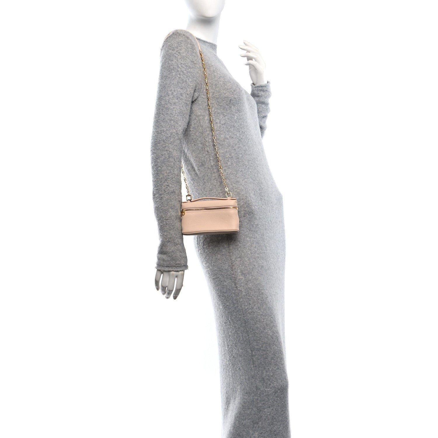 Loro Piana Grained Calfskin Extra Pocket Mini Pouch Creamed Honey 2 of 10