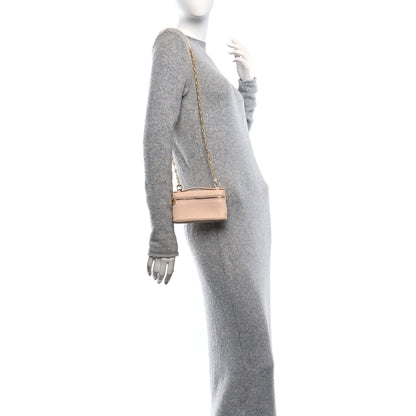 Loro Piana Grained Calfskin Extra Pocket Mini Pouch Creamed Honey 2 of 10