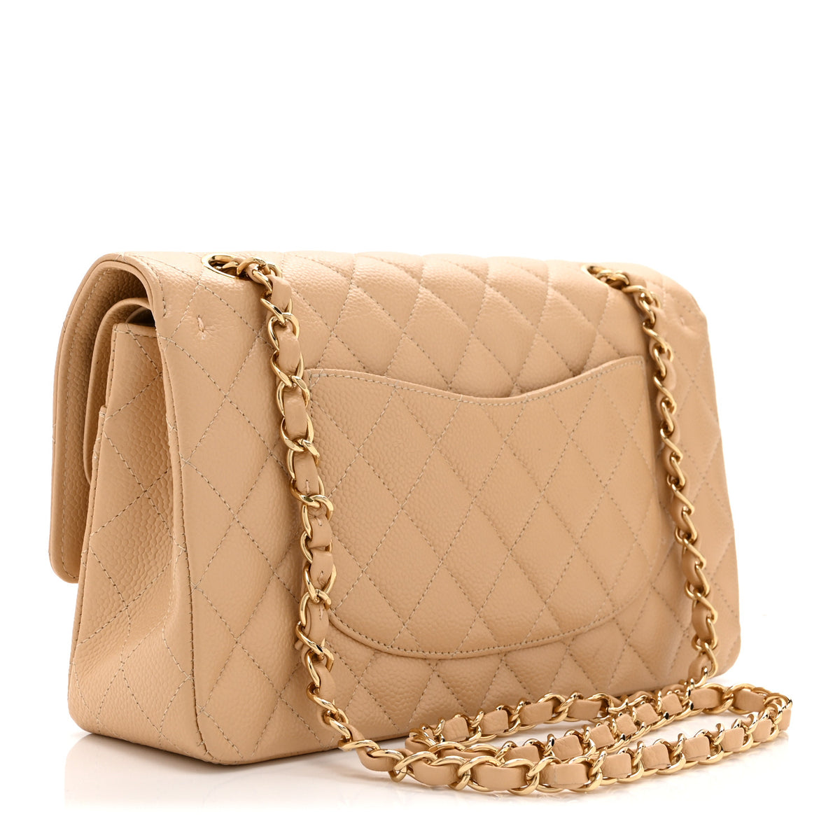 Chanel Caviar Quilted Medium Double Flap Beige 3 of 10