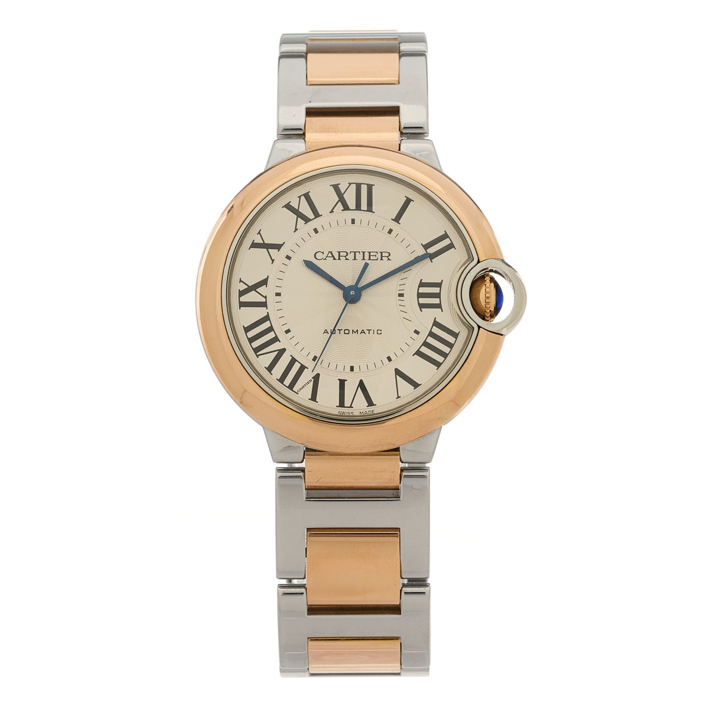 Stainless Steel 18K Pink Gold 36mm Ballon Bleu De Cartier Automatic Watch