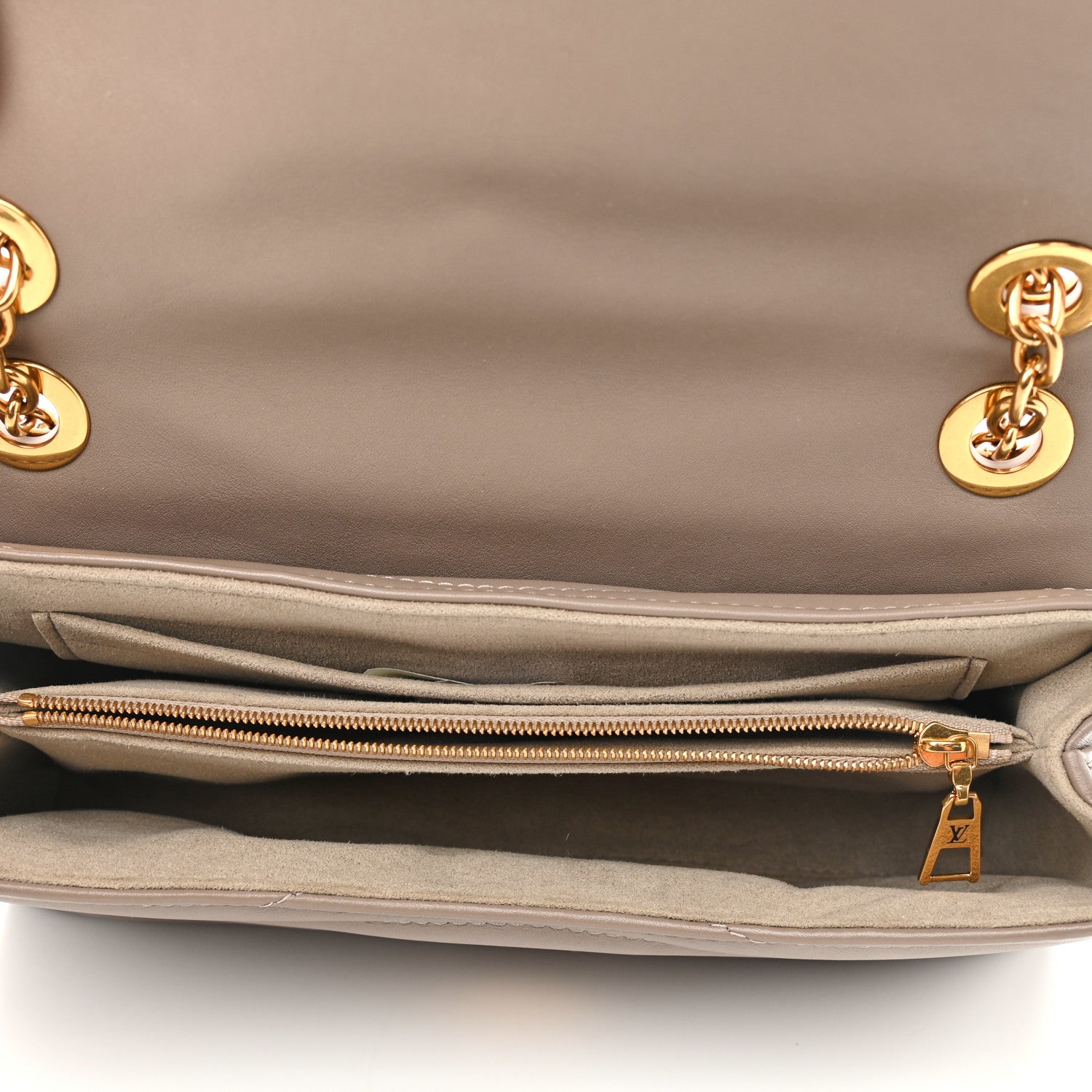 Louis Vuitton Calfskin LV New Wave Chain Bag Taupe 7 of 9