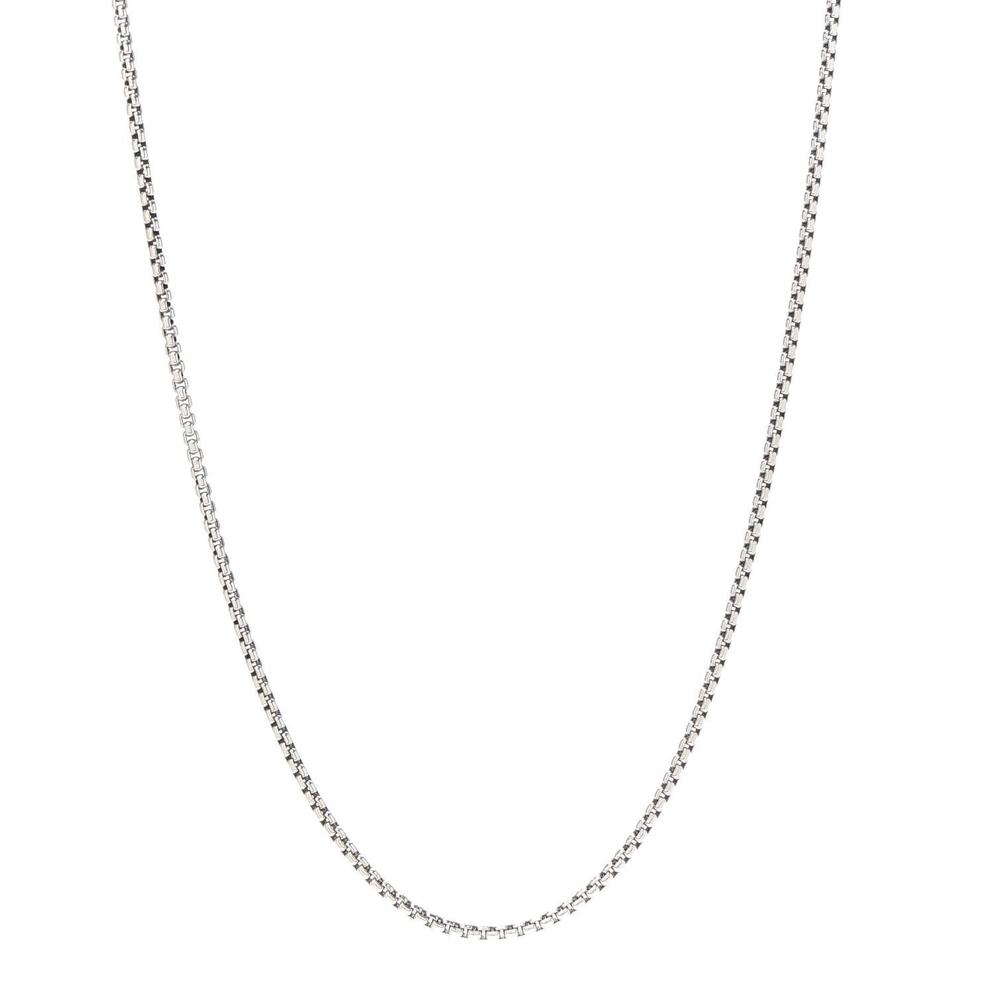 Sterling Silver 14K Yellow Gold 1.7mm Baby Box Chain Necklace 18"