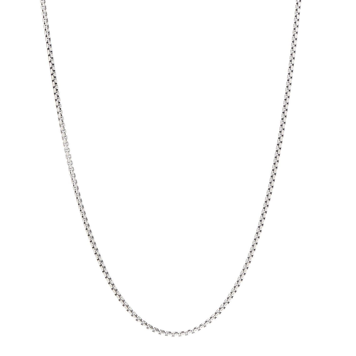 David Yurman Sterling Silver 14K Yellow Gold 1.7mm Baby Box Chain Necklace 18" 1 of 5