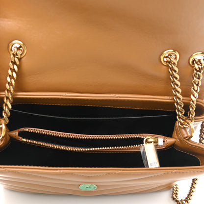 Saint Laurent Calfskin Y Quilted Monogram Small Loulou Chain Satchel Dark Natural 5 of 11
