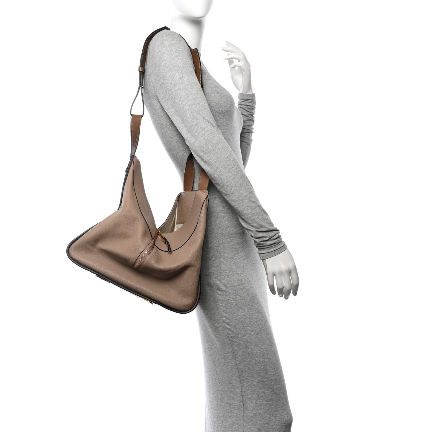 Calfskin Medium Hammock Shoulder Bag Sand Mink