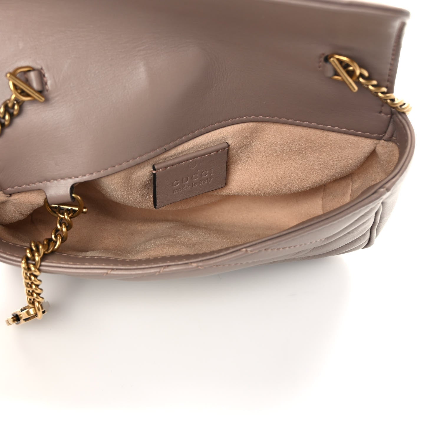 Gucci Calfskin Matelasse Super Mini GG Marmont Shoulder Bag Porcelain Rose 5 of 9