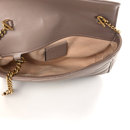 Gucci Calfskin Matelasse Super Mini GG Marmont Shoulder Bag Porcelain Rose 5 of 9