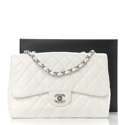 Chanel Caviar Quilted Jumbo Single Flap White 11 of 11