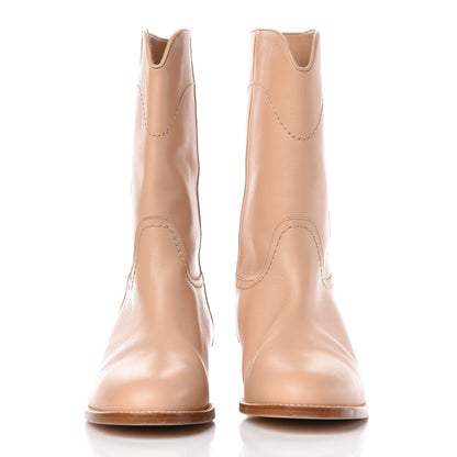Chanel Calfskin Ascot CC Boots 37 Beige Clair 2 of 13