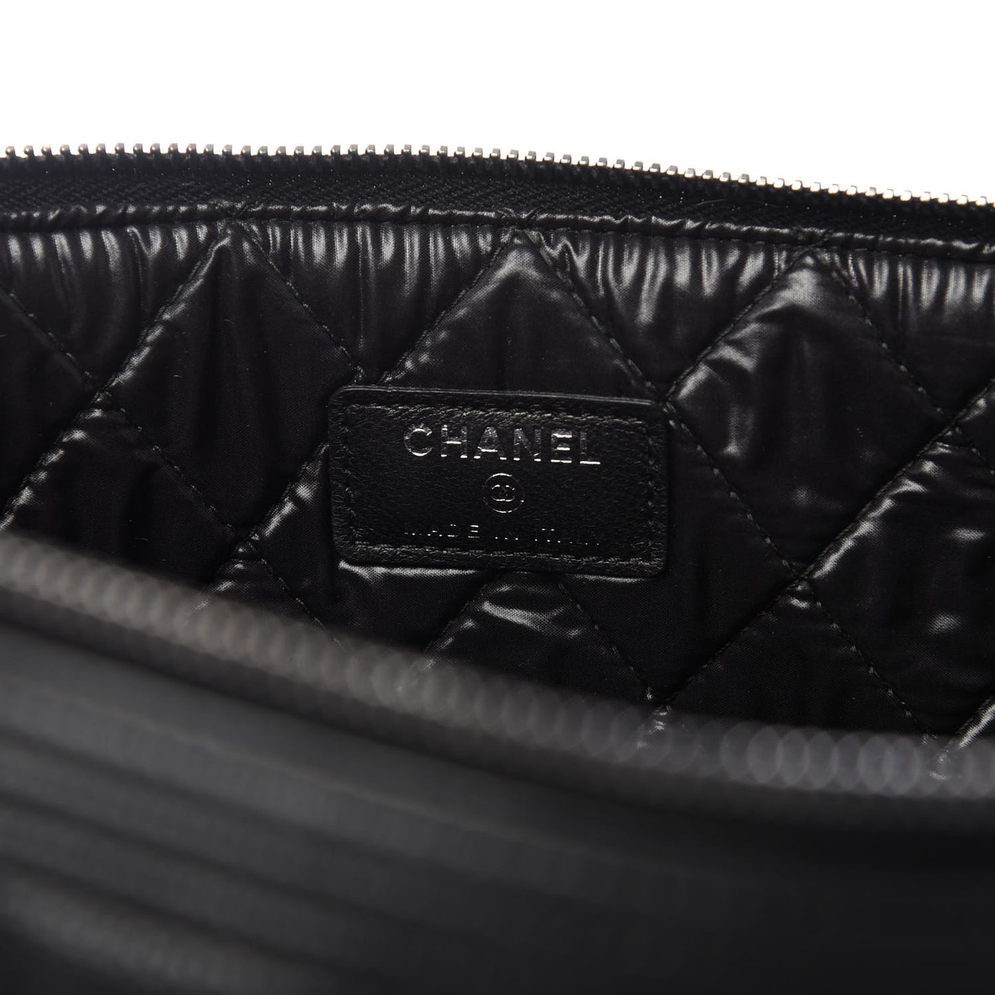 Caviar Quilted Large Boy Cosmetic Case Black
