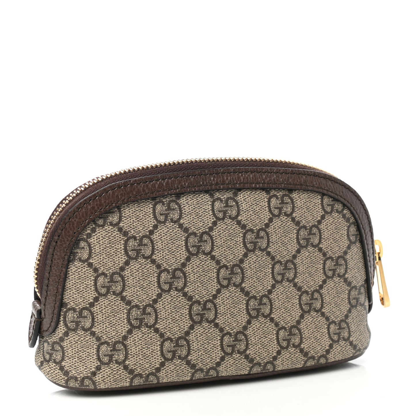GG Supreme Monogram Textured Calfskin Web Medium Ophidia Cosmetic Case Beige Ebony New Acero