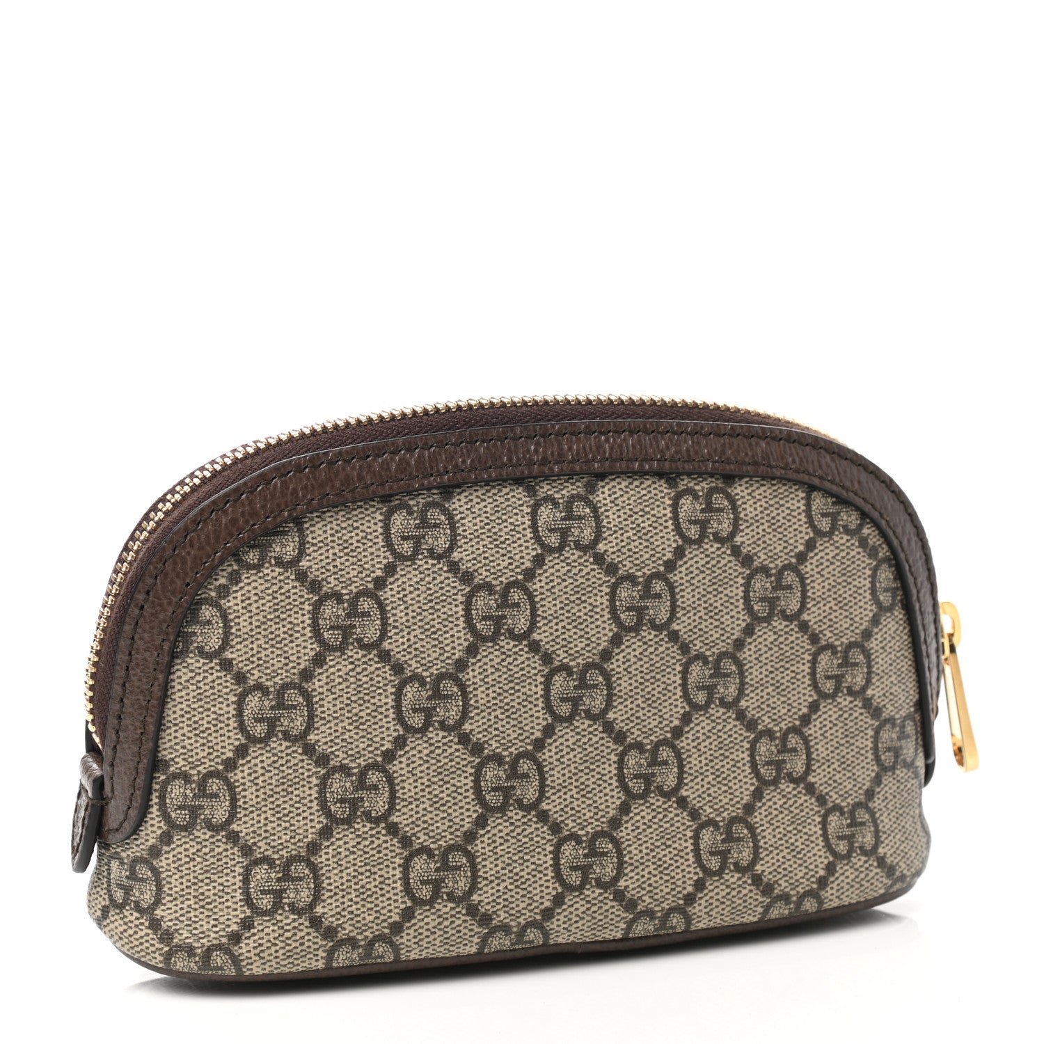 Gucci GG Supreme Monogram Textured Calfskin Web Medium Ophidia Cosmetic Case Beige Ebony New Acero 3 of 8