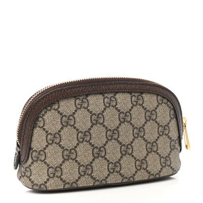 Gucci GG Supreme Monogram Textured Calfskin Web Medium Ophidia Cosmetic Case Beige Ebony New Acero 3 of 8