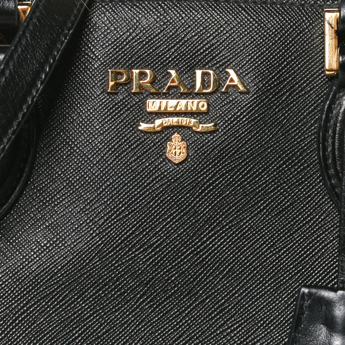 Saffiano Soft Calfskin Double Handle Satchel Black