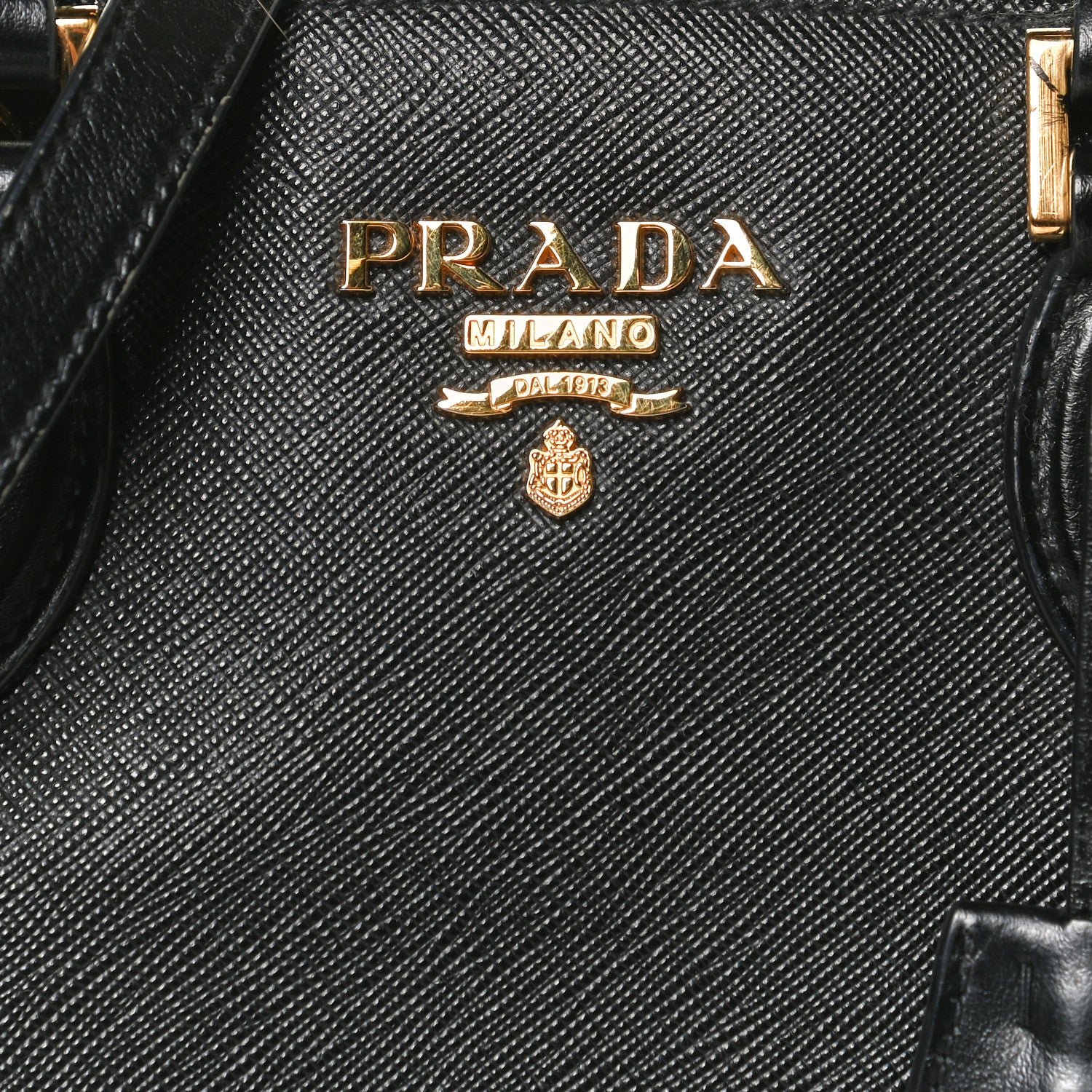 Prada Saffiano Soft Calfskin Double Handle Satchel Black 11 of 17