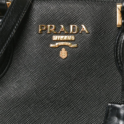 Prada Saffiano Soft Calfskin Double Handle Satchel Black 11 of 17