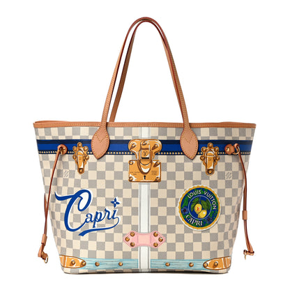 Louis Vuitton Damier Azur Summer Trunks Capri Neverfull MM 3 of 14
