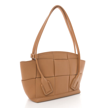 Bottega Veneta Grained Calfskin Maxi Intrecciato Small Arco Caramel 3 of 15