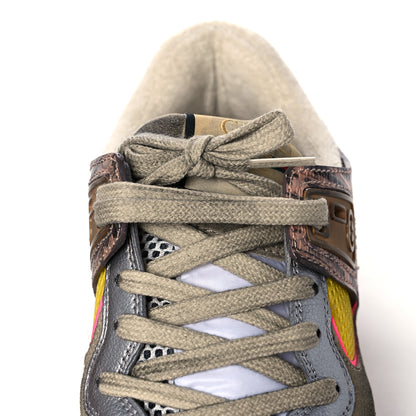 Gucci Suede Calfskin Tejus Printed Womens Ultrapace Sneakers 37 Pink Silver Oatmeal Yolk 8 of 15