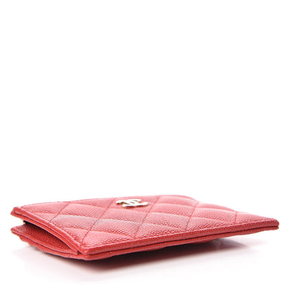 Chanel Caviar Quilted CC Zip Card Holder Red 4 of 8
