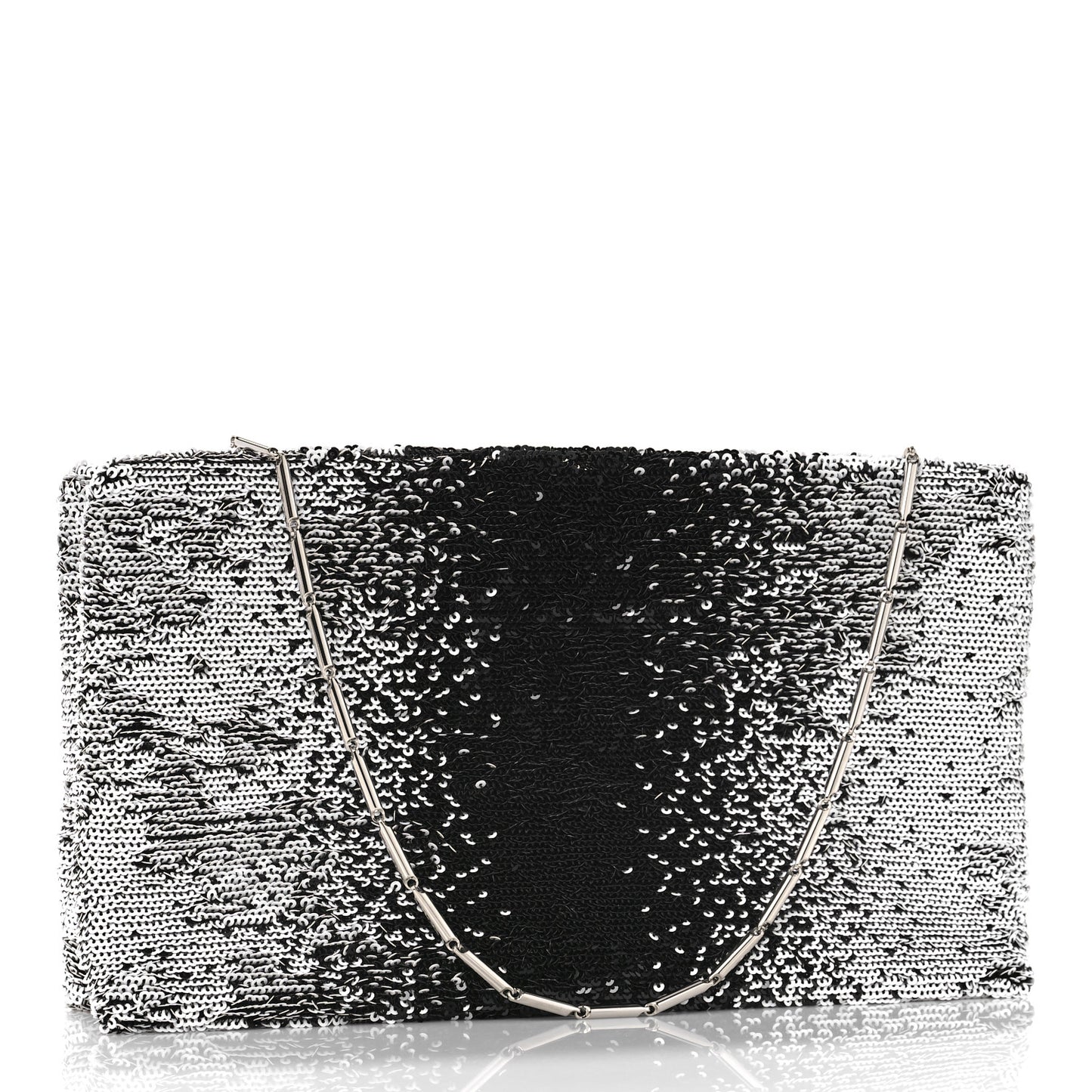 Sequin Clutch Black White
