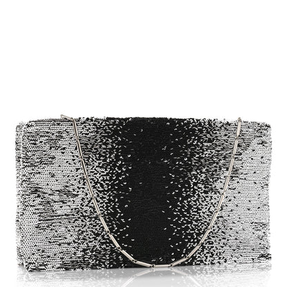 Christian Dior Sequin Clutch Black White 3 of 8