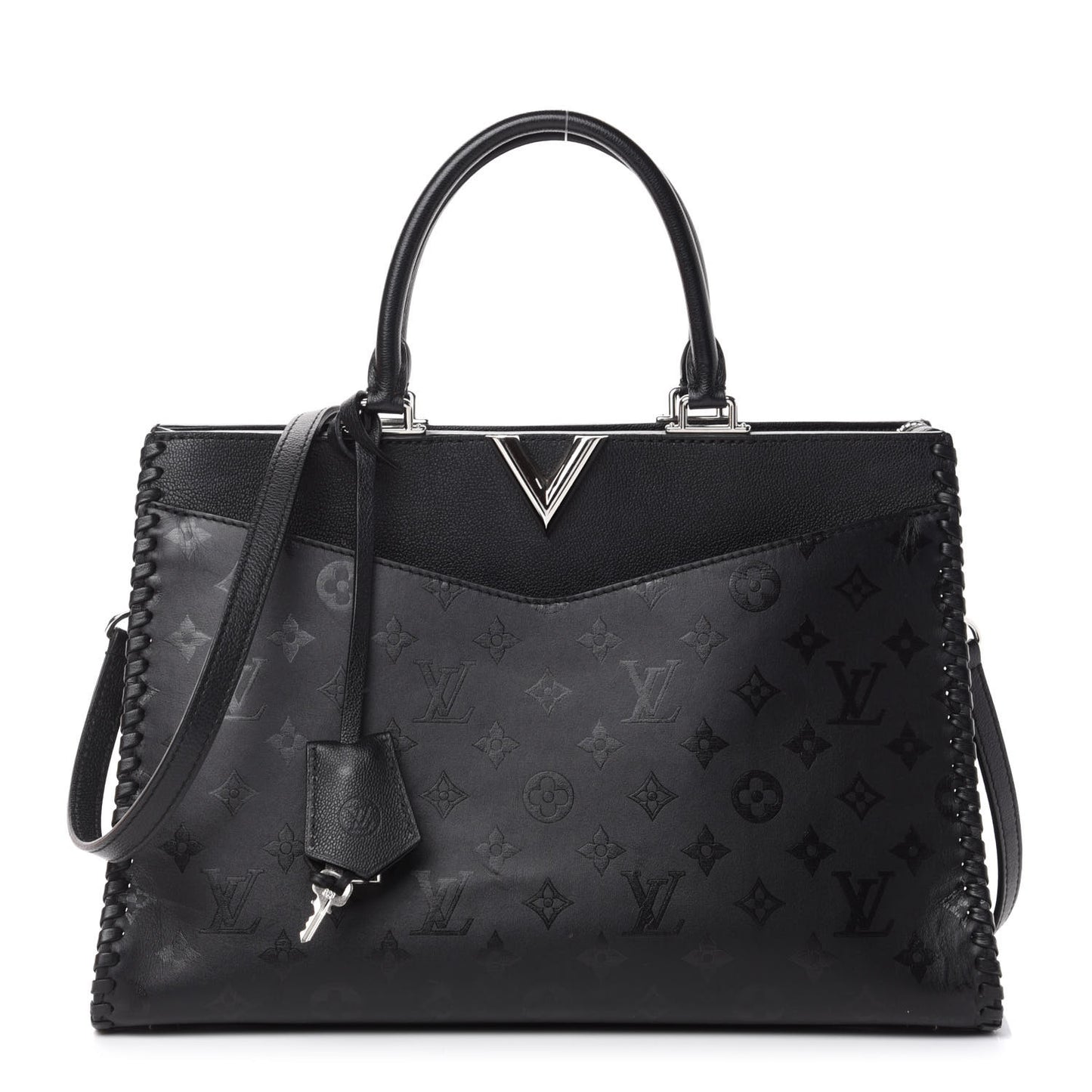 Monogram Cuir Plume Very Zipped Tote Black