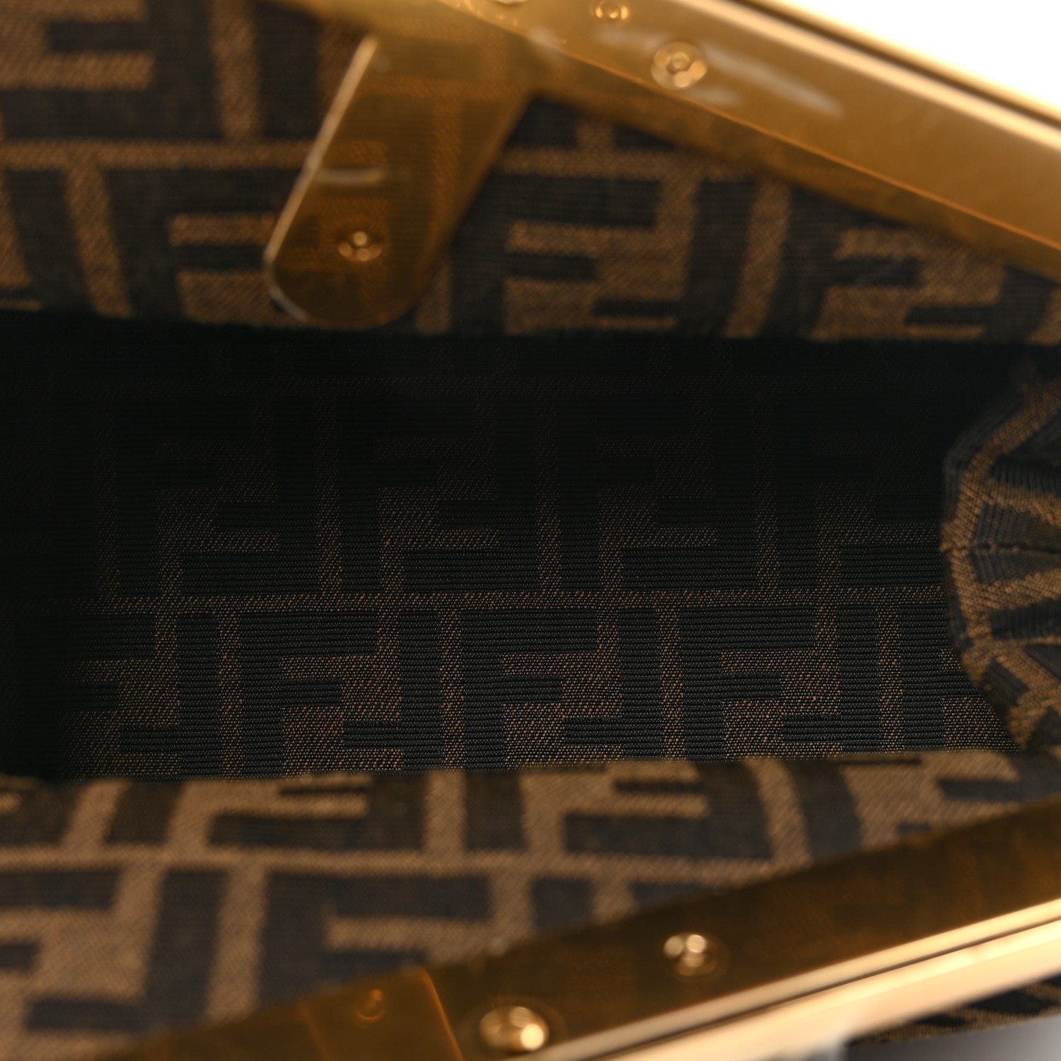 Fendi Shiny Nappa Fabric Jacquard FF 1974 Midi Fendi Tobacco Moro Ebano 5 of 10