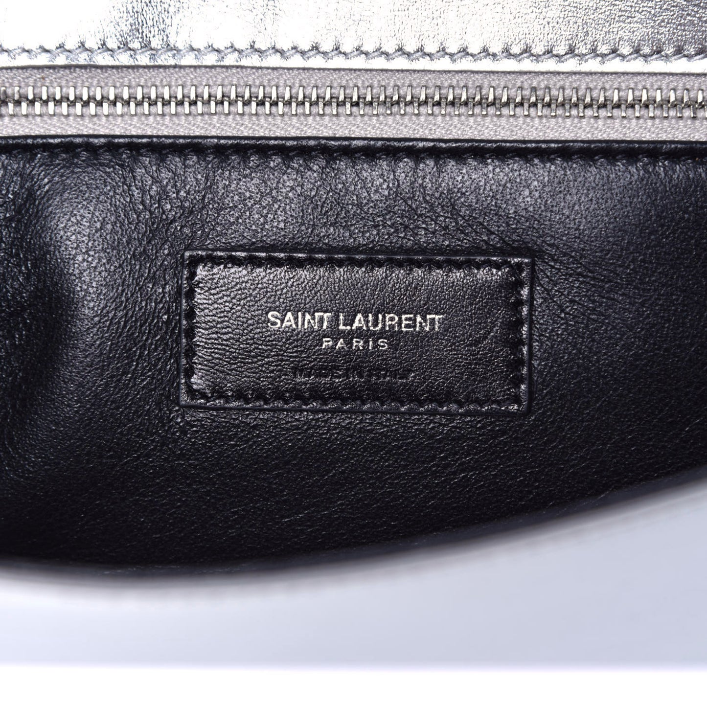 Metallic Nappa Silk Fetiche Clutch Argento
