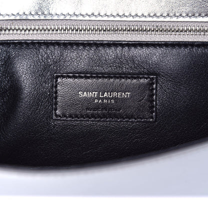 Saint Laurent Metallic Nappa Silk Fetiche Clutch Argento 6 of 9