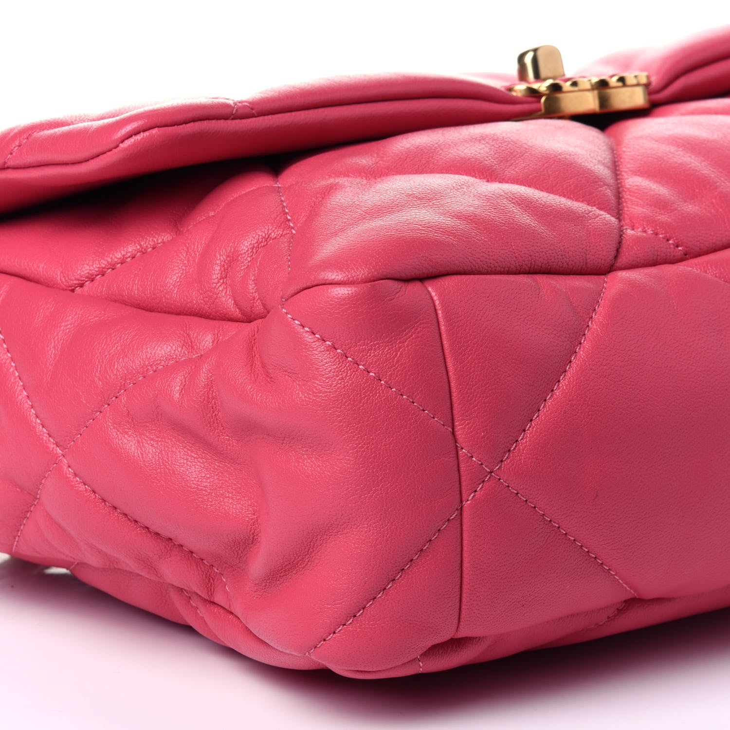 Chanel Goatskin Quilted Large Chanel 19 Flap Dark Pink 7 of 9