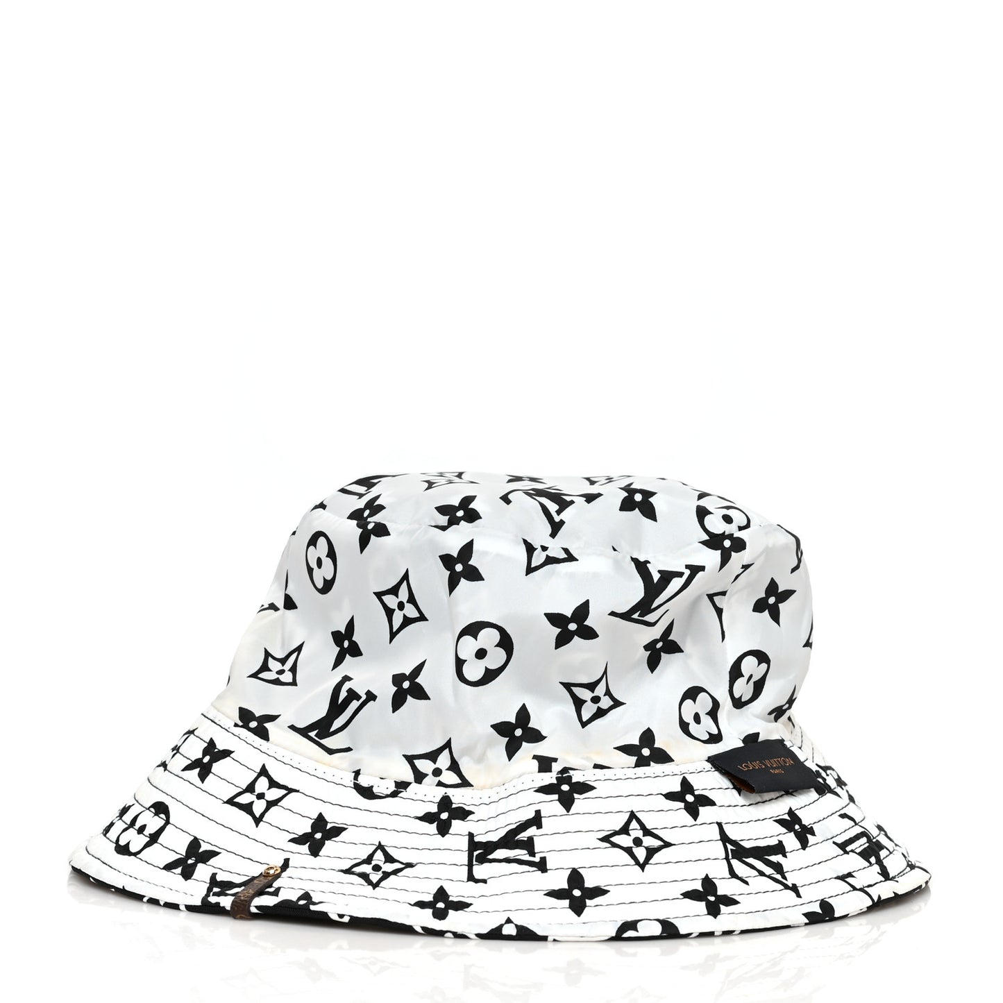 Nylon Monogram Reversible Bob Bucket Hat S Black White