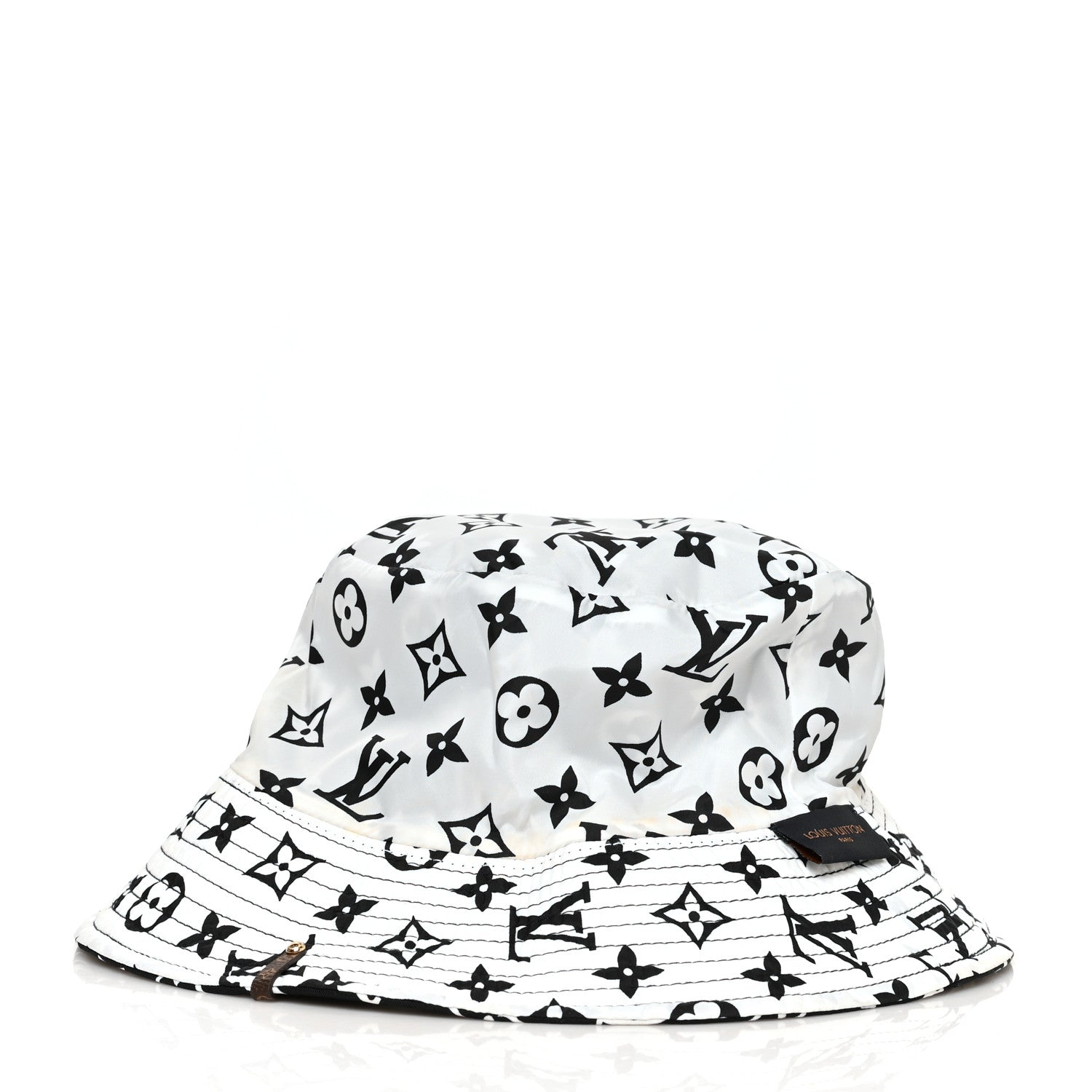 Louis Vuitton Nylon Monogram Reversible Bob Bucket Hat S Black White 5 of 8