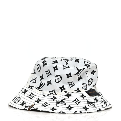 Louis Vuitton Nylon Monogram Reversible Bob Bucket Hat S Black White 5 of 8