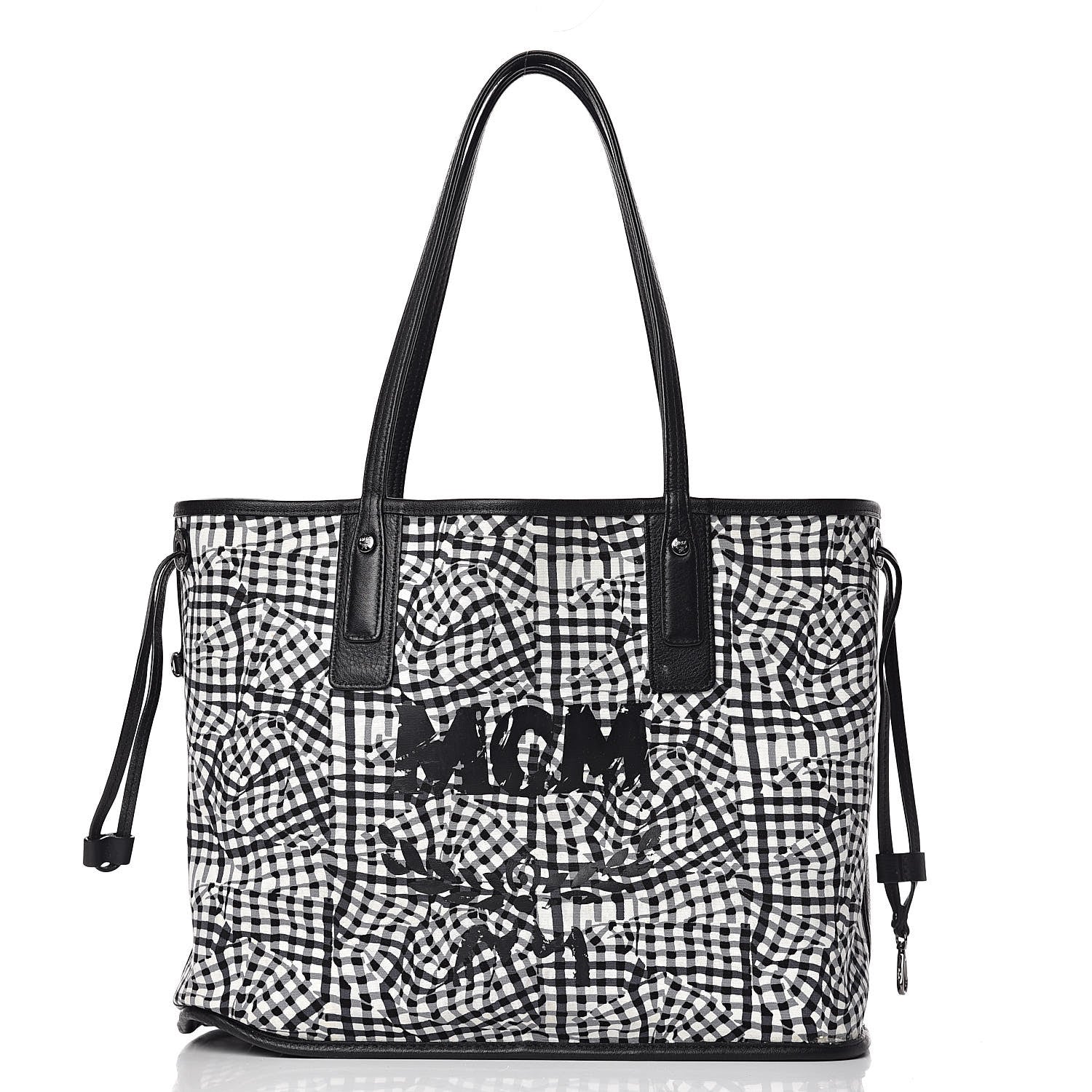 MCM Visetos Medium Liz Reversible Shopper Tote Black 5 of 16