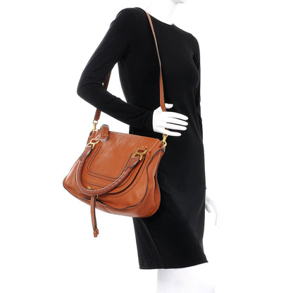 Chloe Calfskin Medium Marcie Satchel Tan 2 of 8