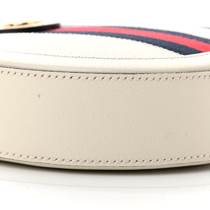 Gucci Textured Calfskin Web Mini Ophidia Round Shoulder Bag Mystic White 9 of 12