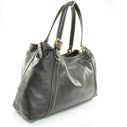 Gucci Leather Britt Tote Dark Brown 3 of 8